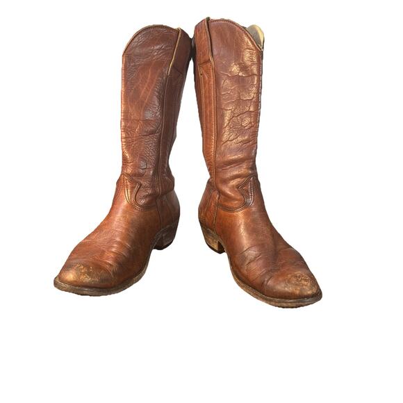 Full Leather Stewart Boot Co Rustic Brown Men’s 9EE Cowboy Ranch Hand Made Boot - Picture 4 of 16